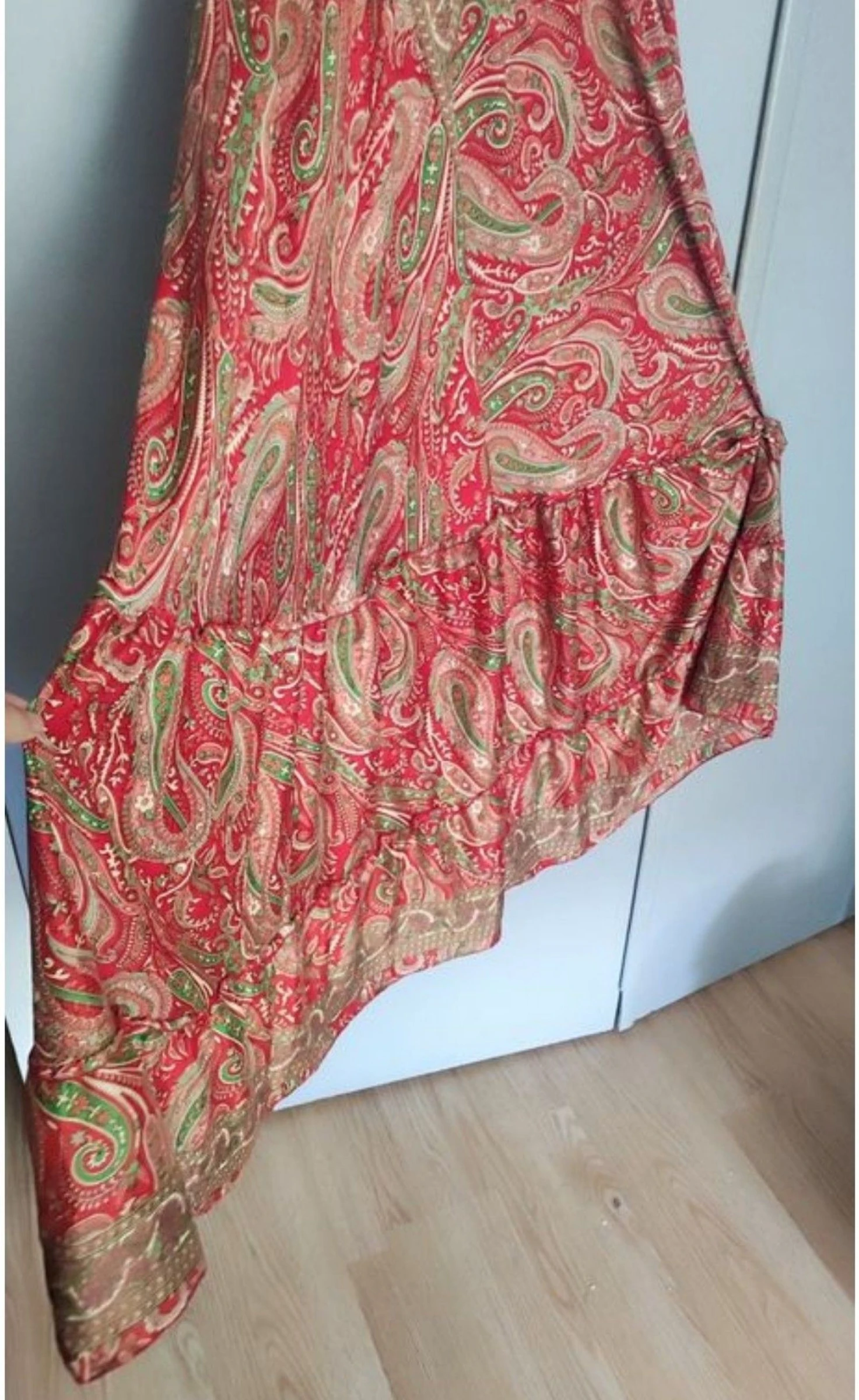 Lange Boheemse Indiase jurk - Verstelbaar Open rug / Rood – photo 3